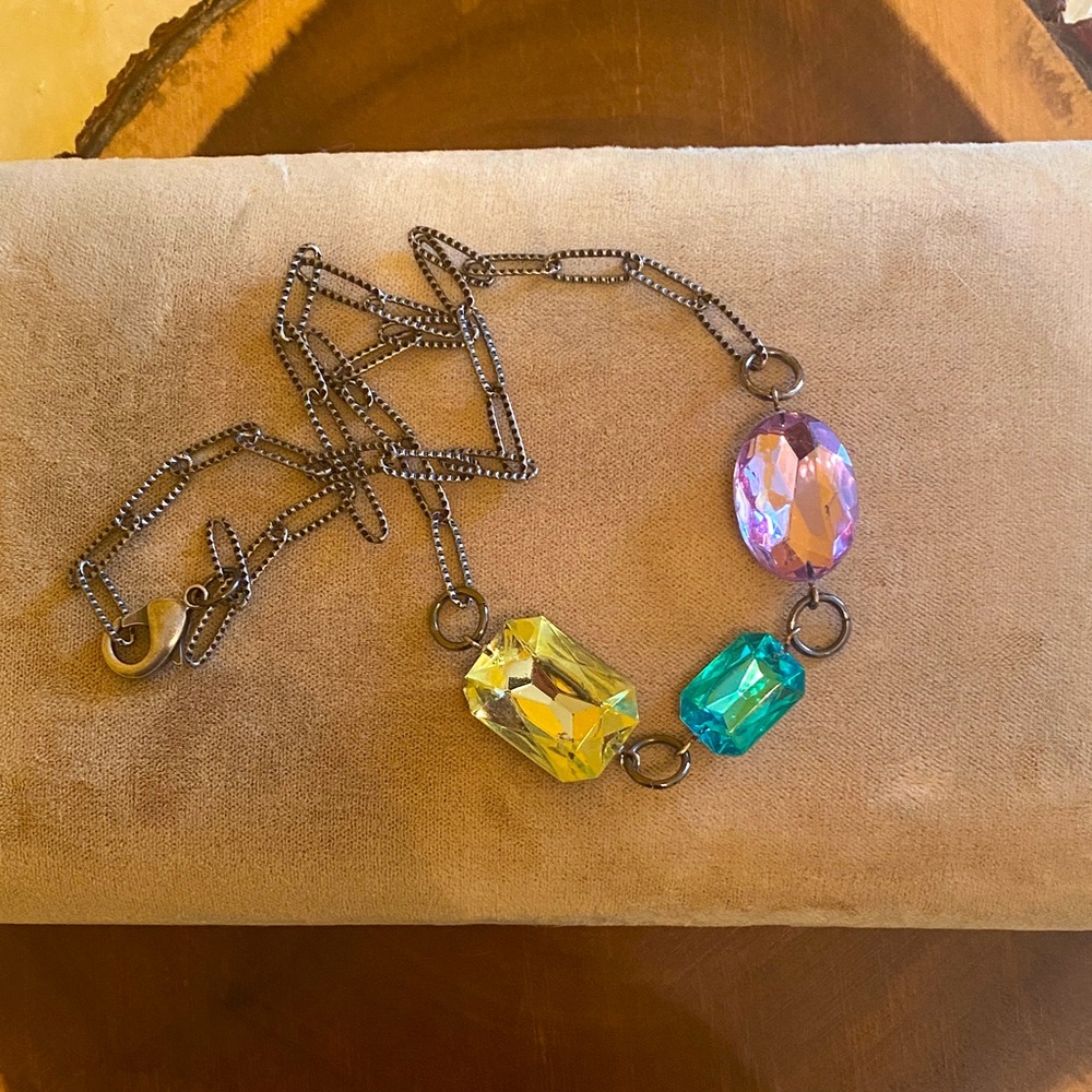 Vintage plastics Multicolor Paperclip Necklace